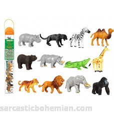 Safari Ltd. Wild TOOB with 12 Great Jungle Friends Including a Giraffe Brown Bear Tiger Camel Lion Crocodile Gorilla Hippo Rhino Zebra Panther and Elephant Discontinued by Manufacturer B000BNEOS0